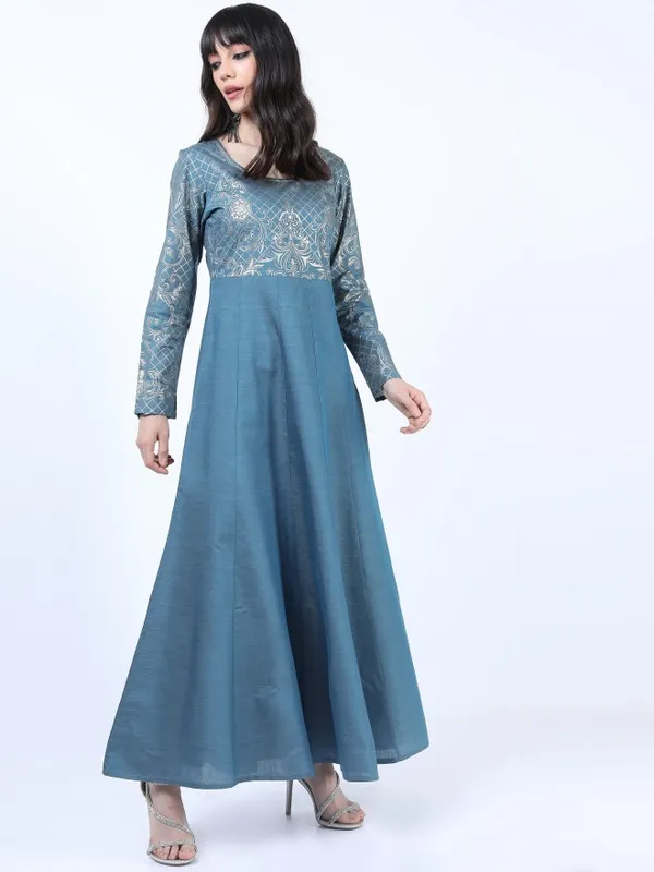 Printed A-Line Dress