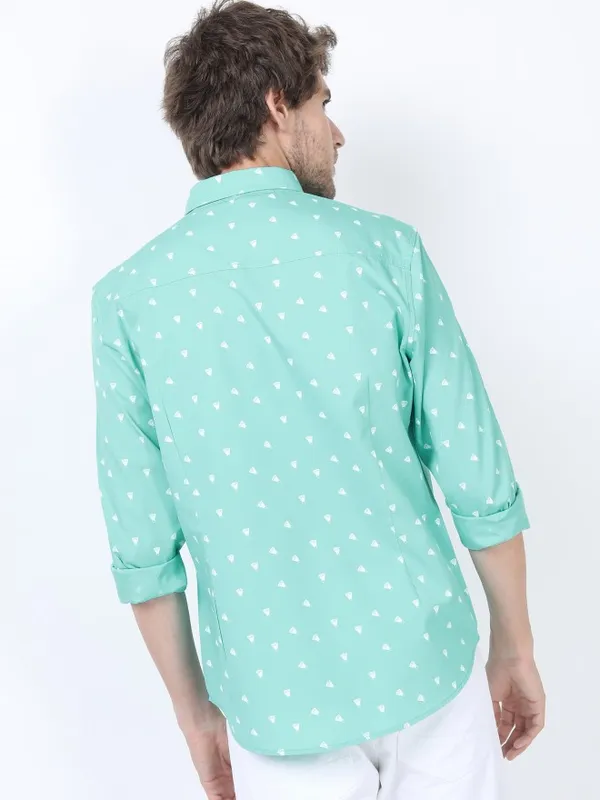  Ketch Men Sage Printed Slim Fit Casual Shirts