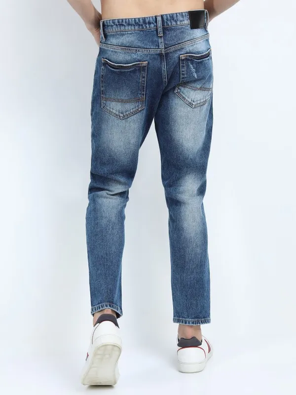  Ketch Men Blue Tapered Fit Highly Distressed Jeans