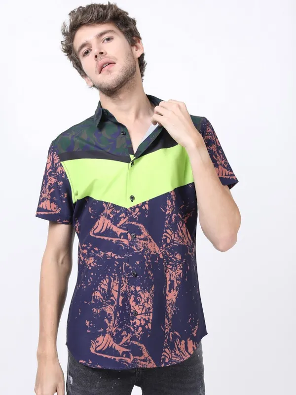 Highlander Men Multi Printed Slim Fit Casual Shirt