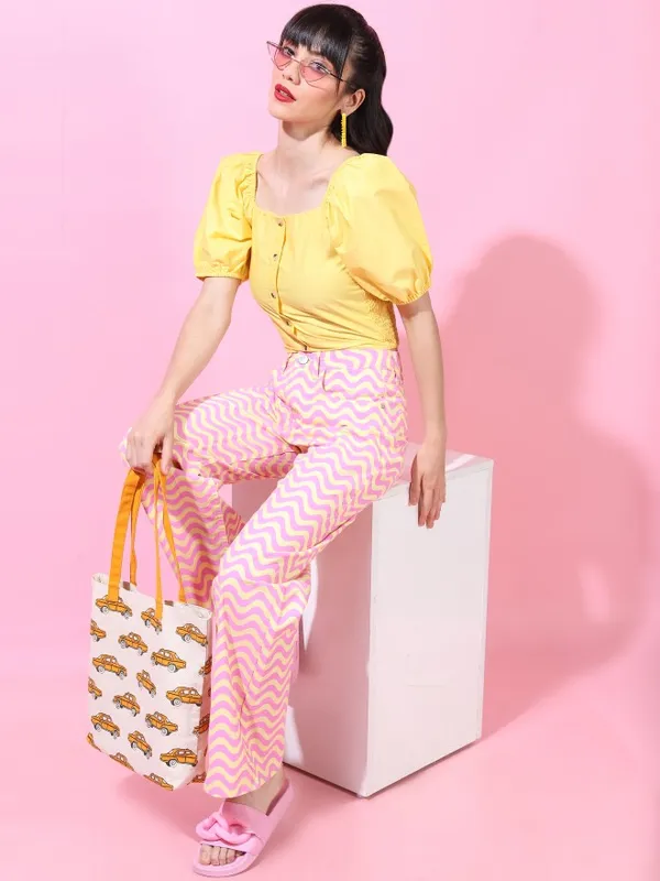  Tokyo Talkies Women Yellow Solid Styled Back Tops