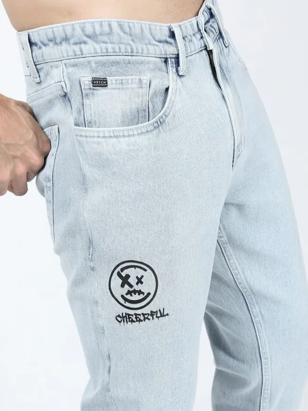  Ketch Men Blue Tapered Fit Clean Look Jeans