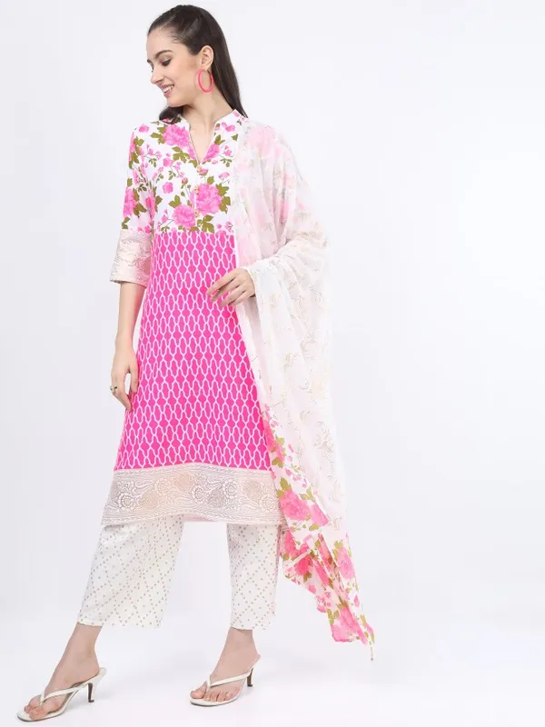  Vishudh Women Beige Printed Kurta Sets