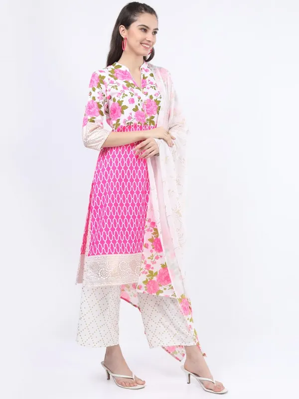  Vishudh Women Beige Printed Kurta Sets