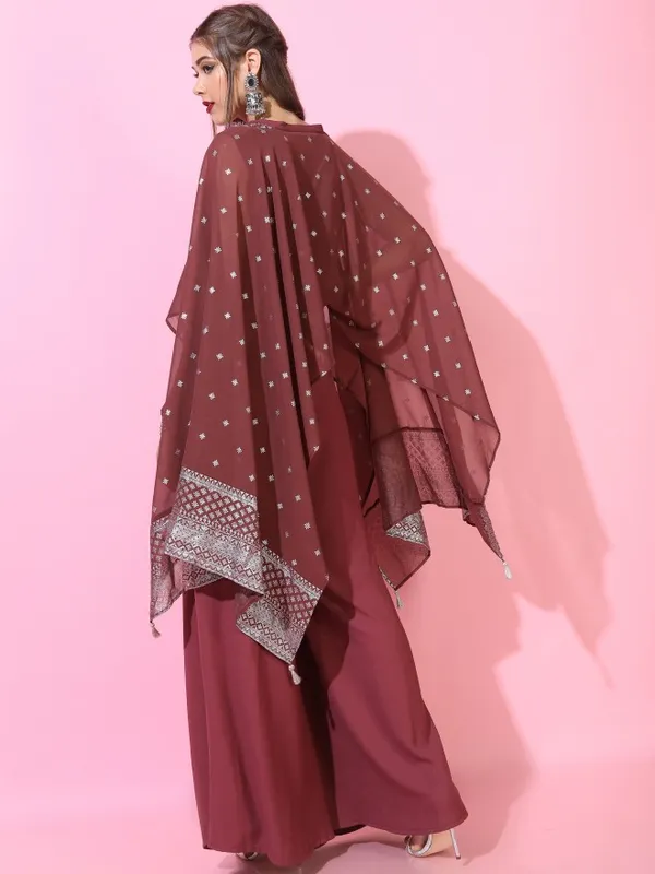  Vishudh Women Maroon Printed Kurta Sets
