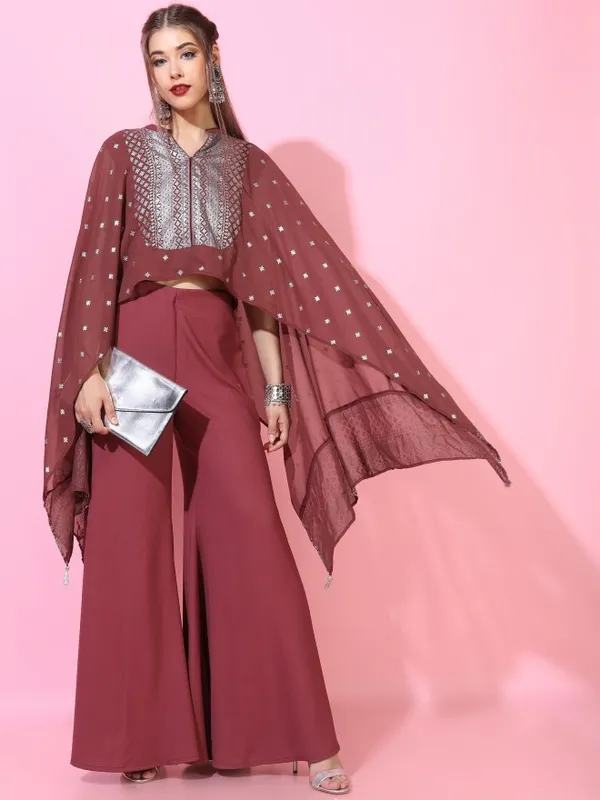  Vishudh Women Maroon Printed Kurta Sets