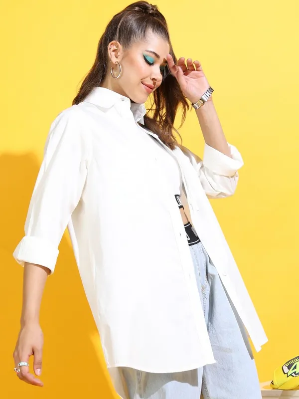  Tokyo Talkies Women White Printed Casual Shirts