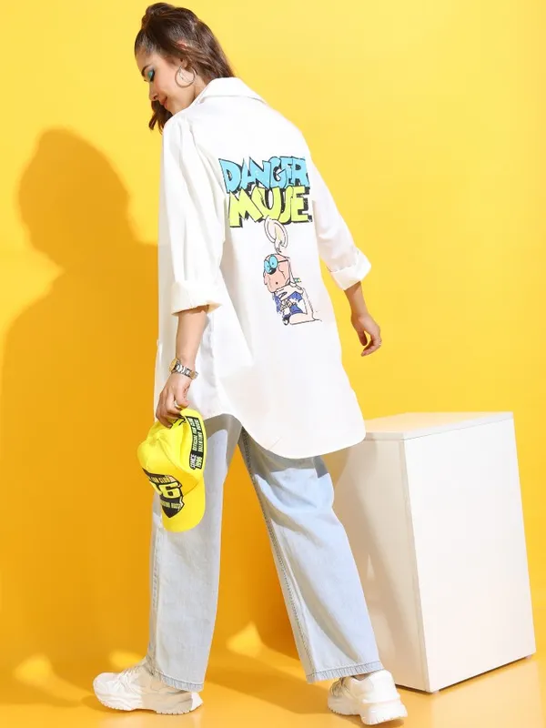  Tokyo Talkies Women White Printed Casual Shirts