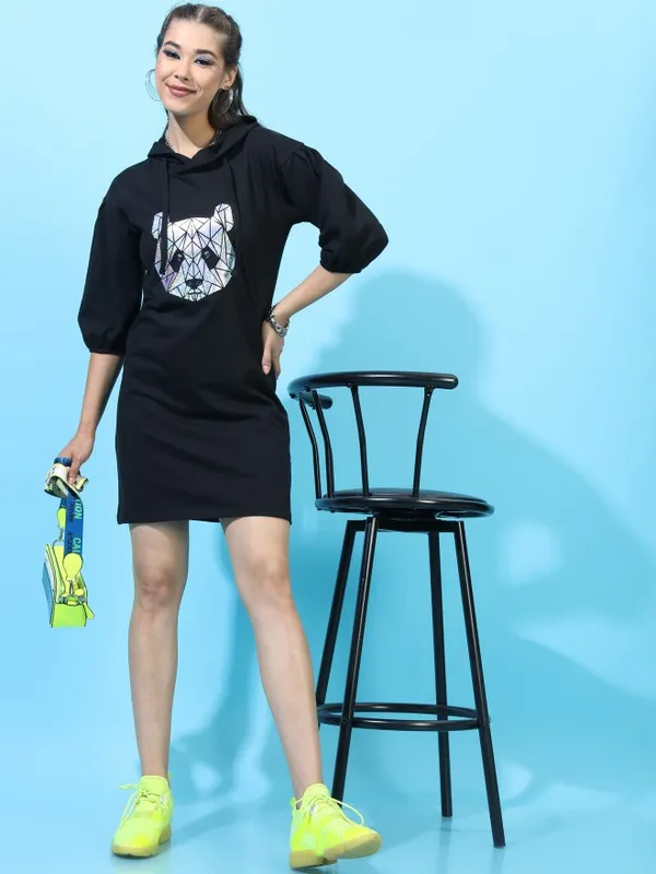  Tokyo Talkies Women Black Printed Dresses