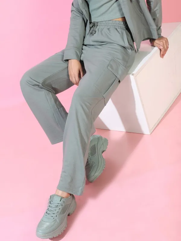  Tokyo Talkies Women Olive Regular Fit Track Pants