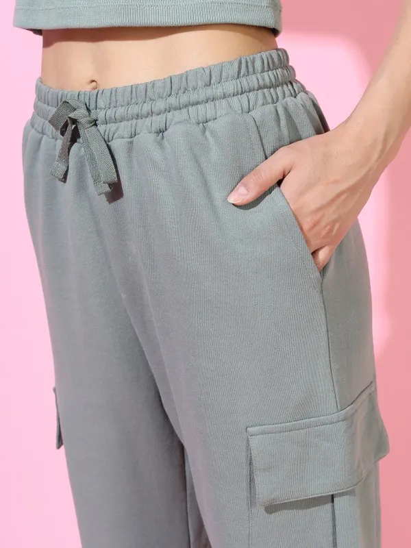  Tokyo Talkies Women Olive Regular Fit Track Pants
