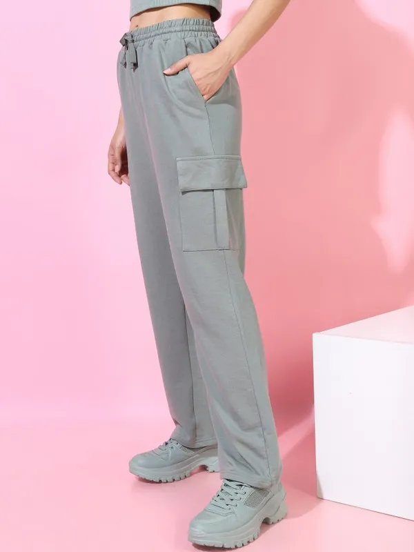  Tokyo Talkies Women Olive Regular Fit Track Pants