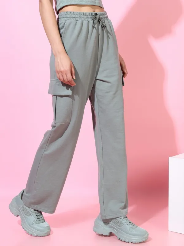  Tokyo Talkies Women Olive Regular Fit Track Pants