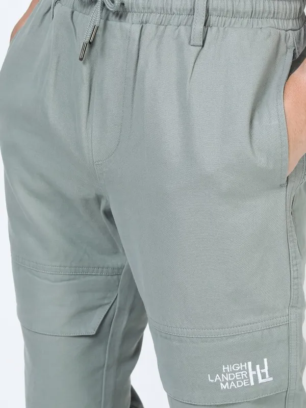  Highlander Men Grey Regular Fit Solid Casual Trousers