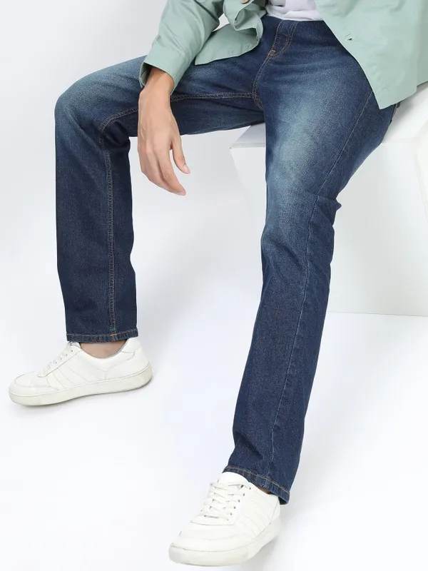  Highlander Men Blue Straight Fit Clean Look Jeans