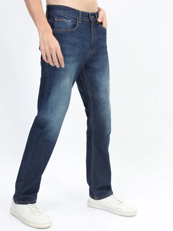  Highlander Men Blue Straight Fit Clean Look Jeans