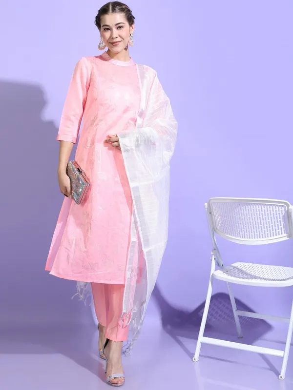  Vishudh Women Pink Printed Kurta Sets