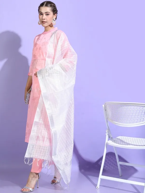  Vishudh Women Pink Printed Kurta Sets