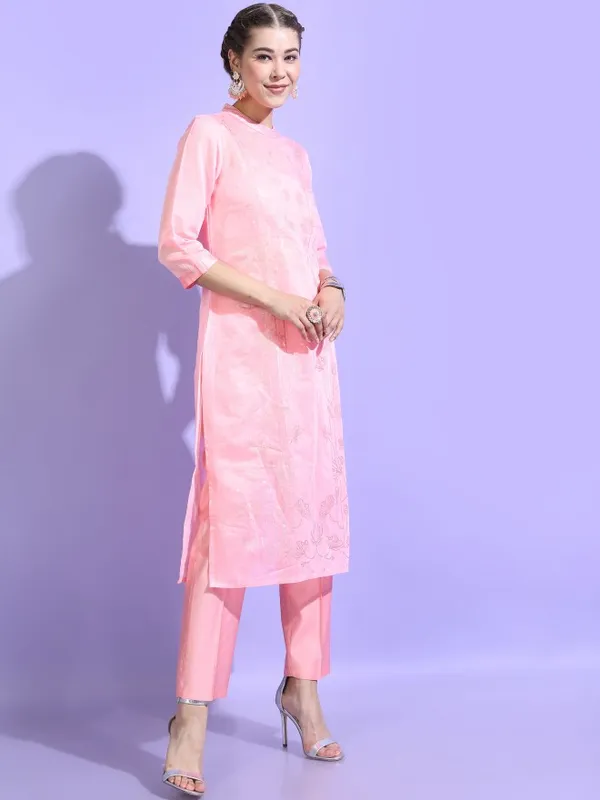  Vishudh Women Pink Printed Kurta Sets