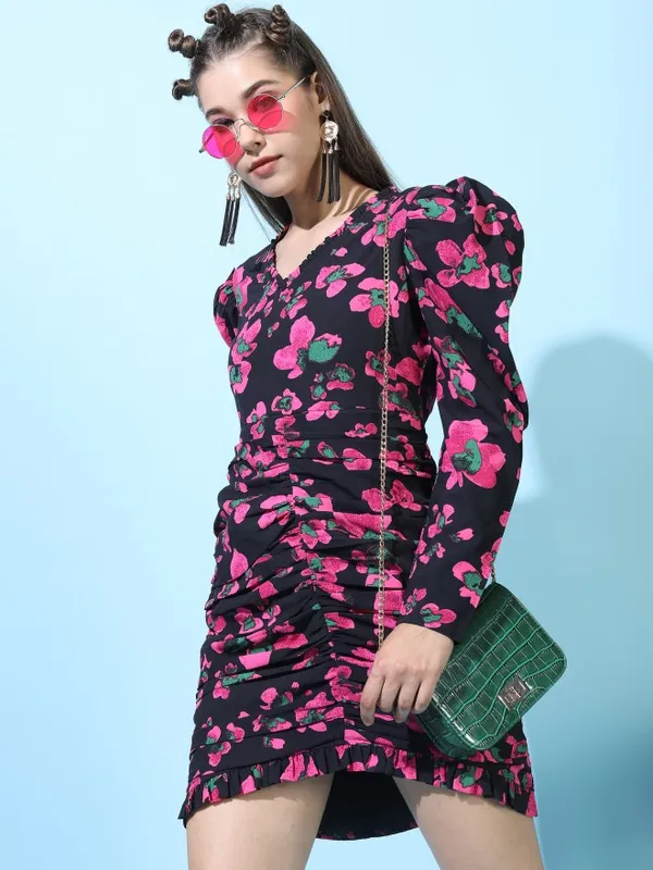  Tokyo Talkies Women Black Printed Bodycon Dresses