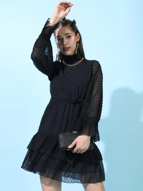  Tokyo Talkies Women Black Printed Fit And Flare Dresses