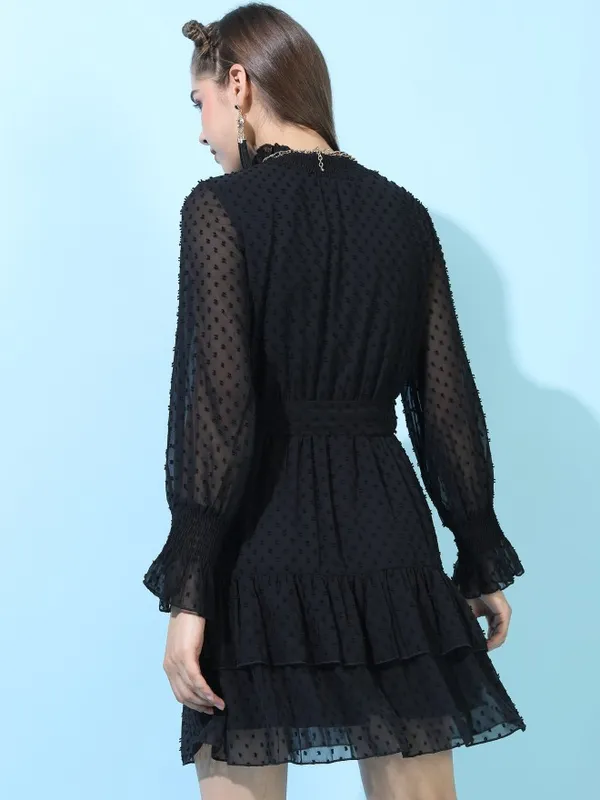  Tokyo Talkies Women Black Printed Fit And Flare Dresses