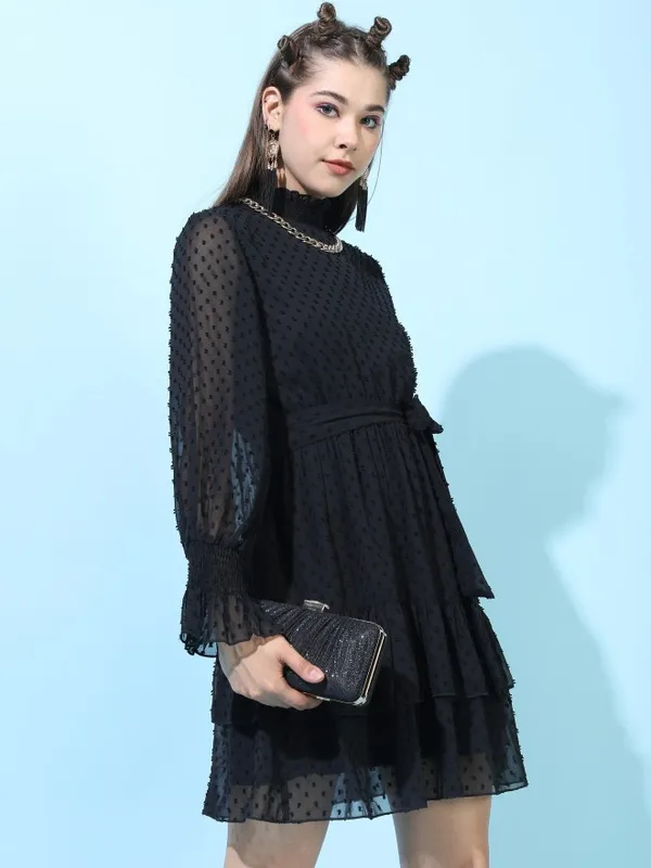  Tokyo Talkies Women Black Printed Fit And Flare Dresses