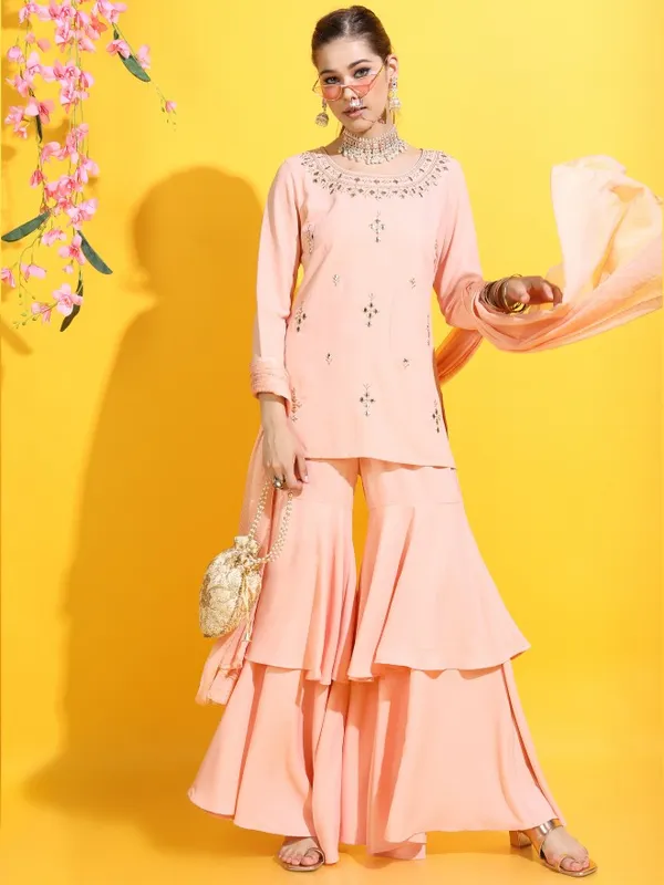  Vishudh Women Beige Printed Kurta Sets