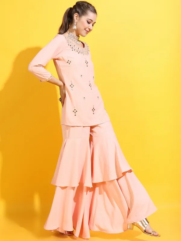  Vishudh Women Beige Printed Kurta Sets