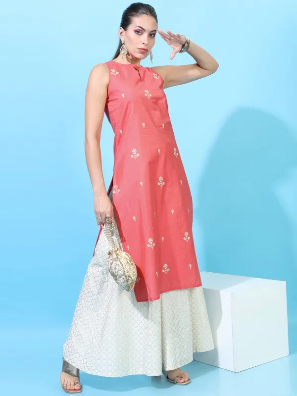  Vishudh Women Pink Printed Kurta Sets