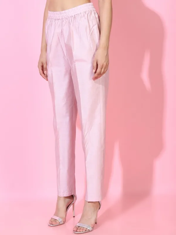  Vishudh Women Pink Solid Kurta Sets