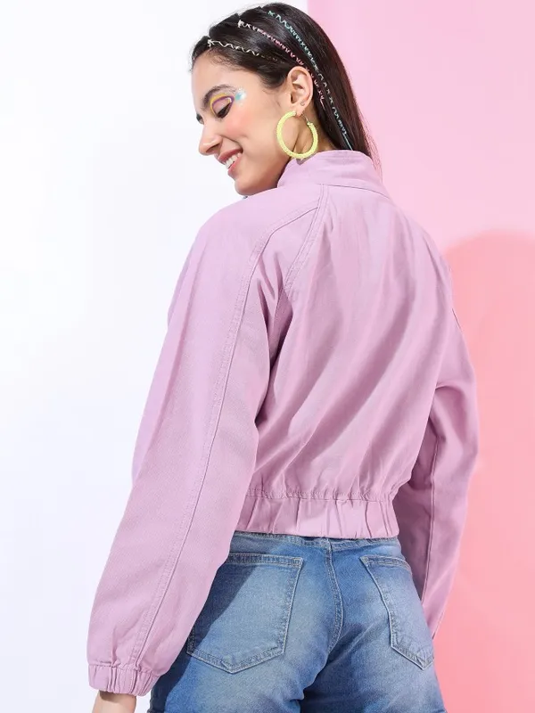  Tokyo Talkies Women Purple Denim Jacket Jackets