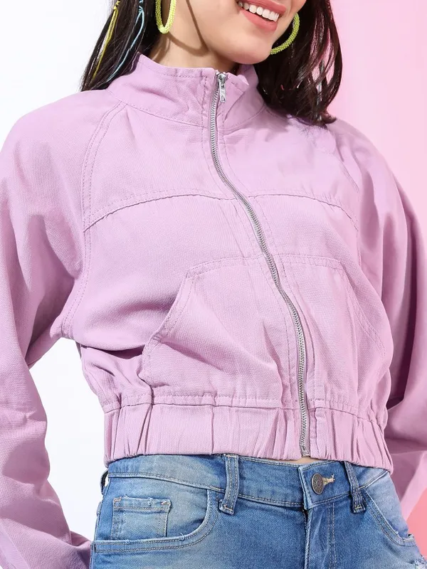  Tokyo Talkies Women Purple Denim Jacket Jackets