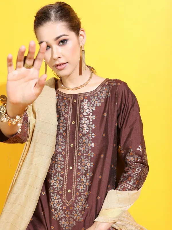  Vishudh Women Maroon Printed Kurta Sets