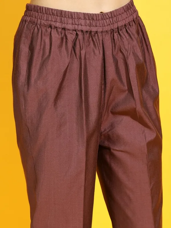  Vishudh Women Maroon Printed Kurta Sets