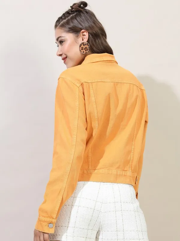  Tokyo Talkies Women Yellow Denim Jacket Jackets