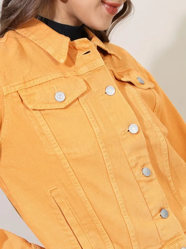  Tokyo Talkies Women Yellow Denim Jacket Jackets