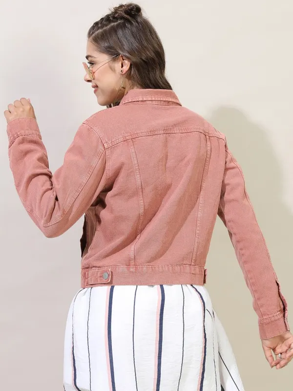  Tokyo Talkies Women Pink Denim Jacket Jackets
