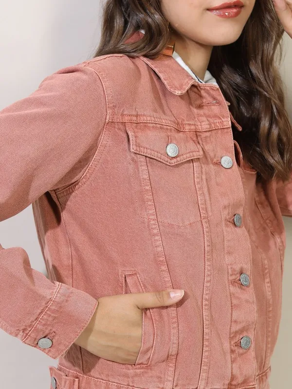  Tokyo Talkies Women Pink Denim Jacket Jackets