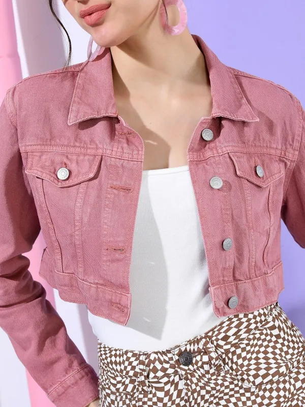  Tokyo Talkies Women Rose Denim Jacket Jackets