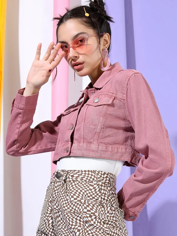  Tokyo Talkies Women Rose Denim Jacket Jackets