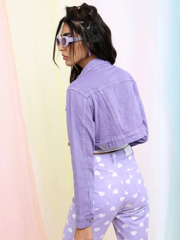  Tokyo Talkies Women Violet Denim Jacket Jackets