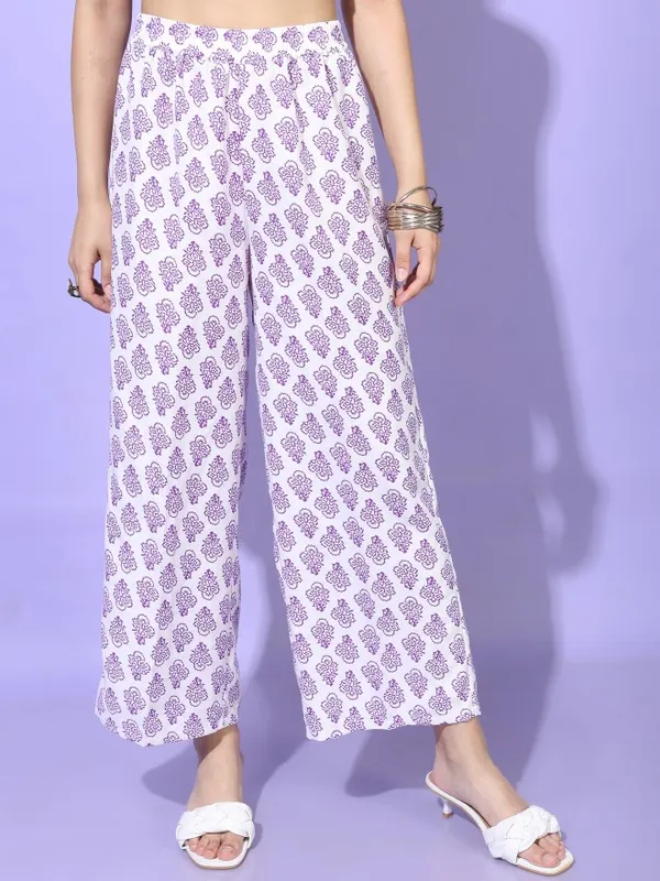  Vishudh Women White Printed Kurta Sets