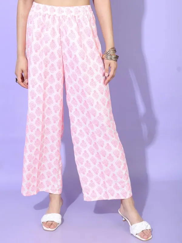  Vishudh Women White Printed Kurta Sets