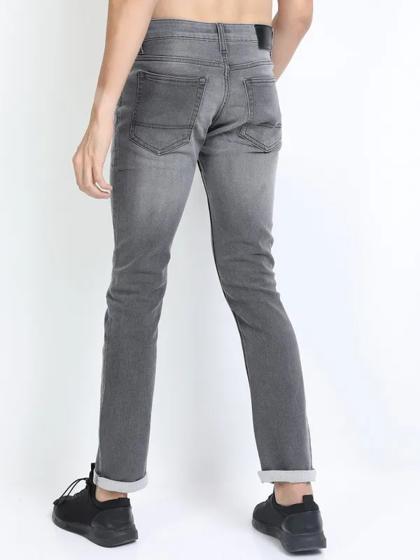  Ketch Men Grey Slim Fit Clean Look Jeans