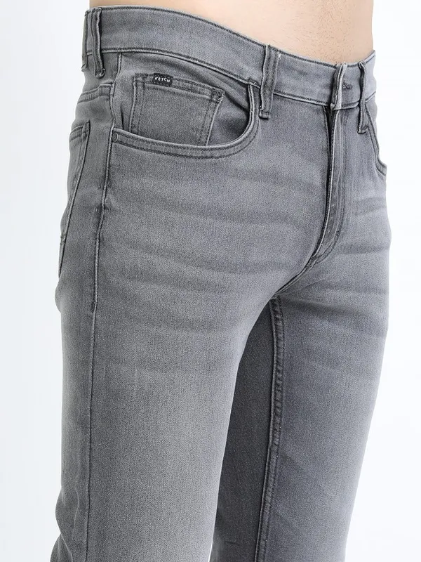  Ketch Men Grey Slim Fit Clean Look Jeans