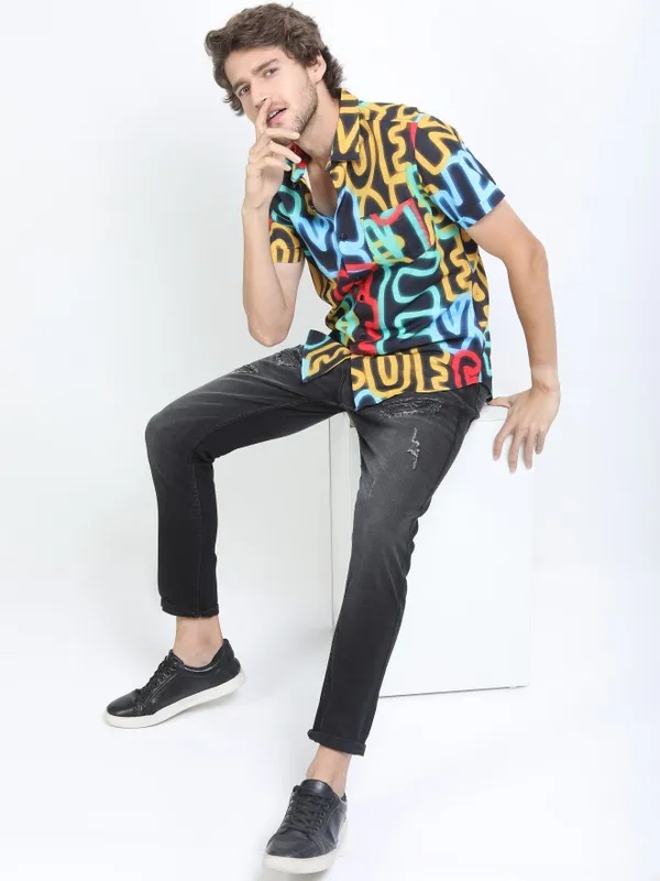  Ketch Men Multi Printed Slim Fit Casual Shirts