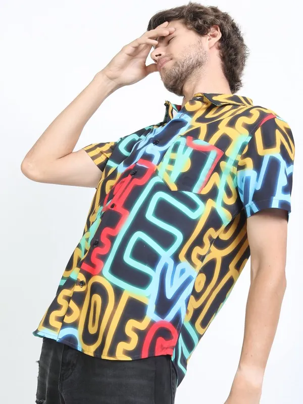  Ketch Men Multi Printed Slim Fit Casual Shirts