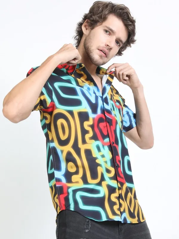  Ketch Men Multi Printed Slim Fit Casual Shirts