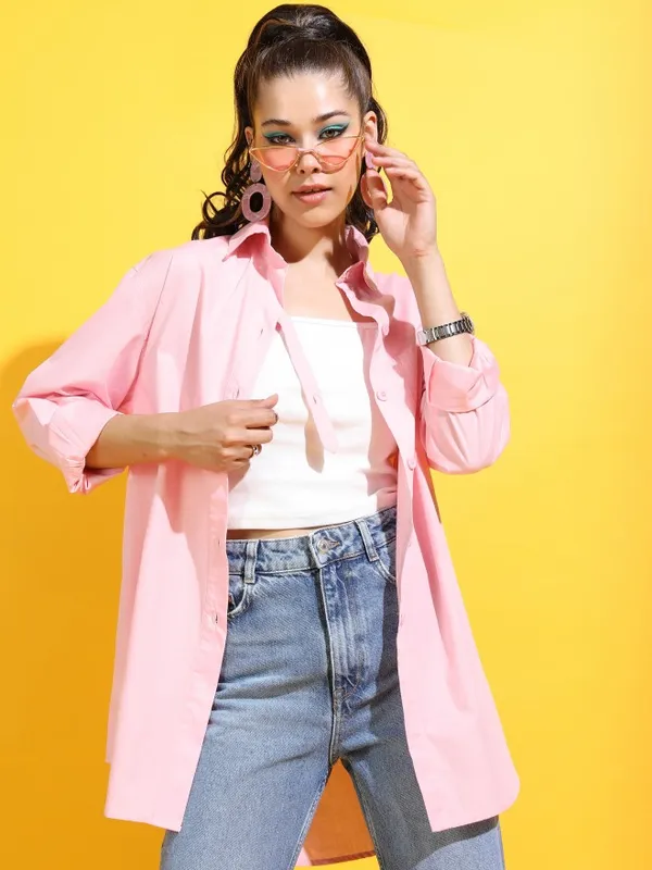  Tokyo Talkies Women Pink Printed Casual Shirts